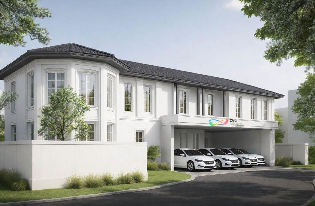 ออกแบบบ้านพักอาศัยสไตล์ Contemporary Classic ผสานความสง่างามของสถาปัตยกรรมคลาสสิกเข้ากับเส้นสายร่วมสมัย โดดเด่นด้วยสัดส่วนอาคารที่สมดุล โทนสีขาวเรียบหรู